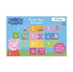 Sayılar İkili Puzzle: Peppa Pig ile Sayıları Öğreniyorum 10'lu Yapboz Seti